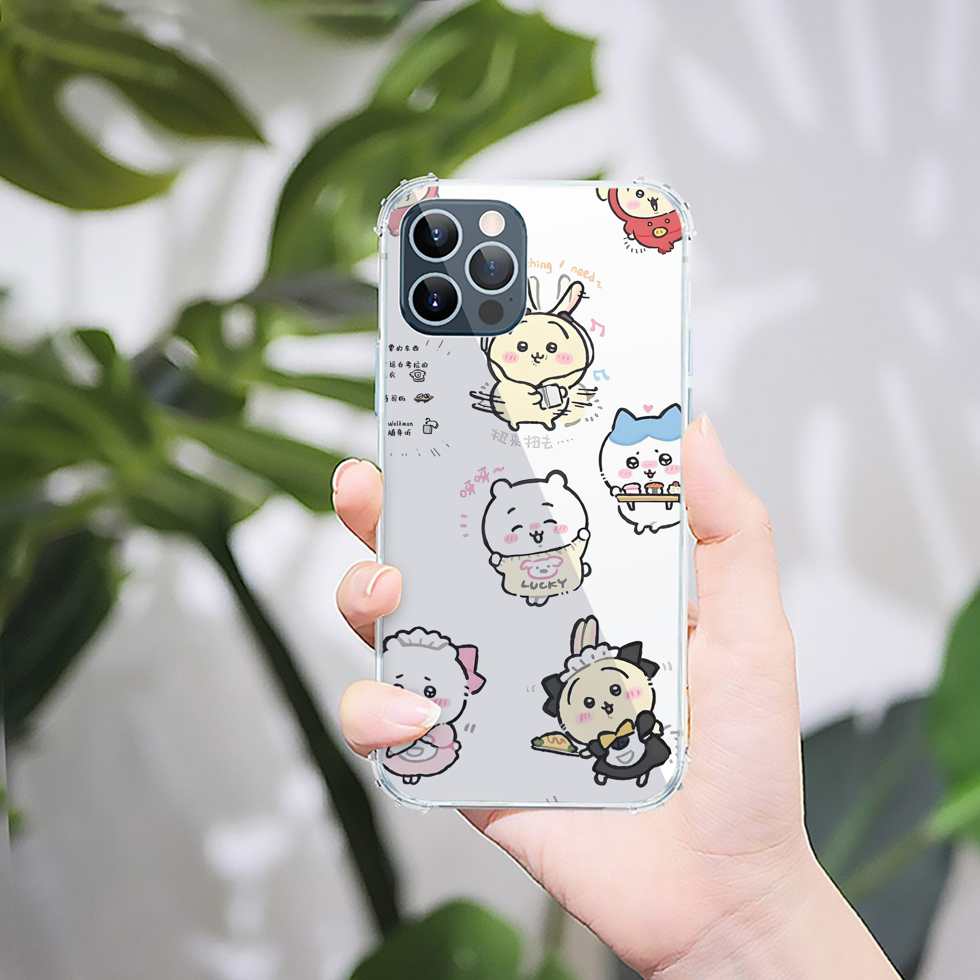 （画像用） ちいかわ Chii-kawa 【iPhone 12シリーズ対応】透明スマホケース（クリアソフトケース）